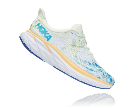 Hoka One One Clifton 8 Ženske Pohodni Čevlji Bela / Svetlo Rumena SI-479805Y